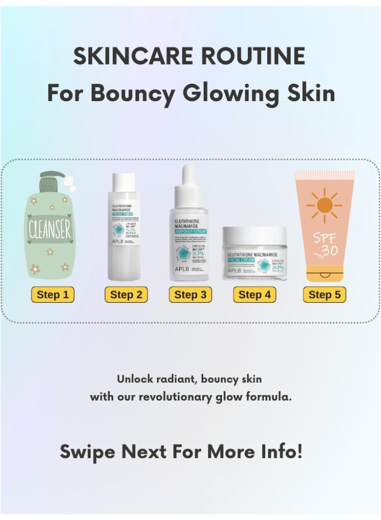 ايه بي ال بي علاج البقع الداكنة وتفاوت لون البشرة – تونر وسيروم وكريم APLB بالجلوتاثيون والنياسيناميد للتفتيح وعناية التصبغات - Image 3